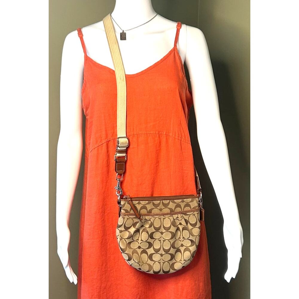 COACH Canvas Crossbody Brown Tan Monogram